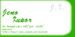 jeno kupor business card